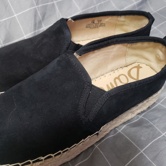 Sam Edelman Carrin Black Suede Platform Espadrilles Slip On - Picture 4 of 8